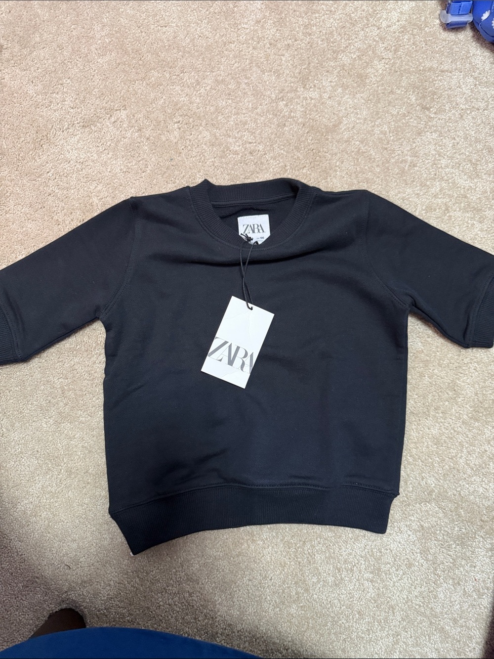 Zara Kids Black Crewneck Pullover Sweatshirt
